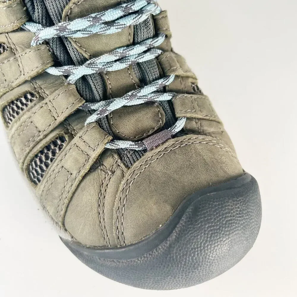Keen 5258 Voyageur Low Leather Trail Hiking Shoes Taupe Brown Black Women 9